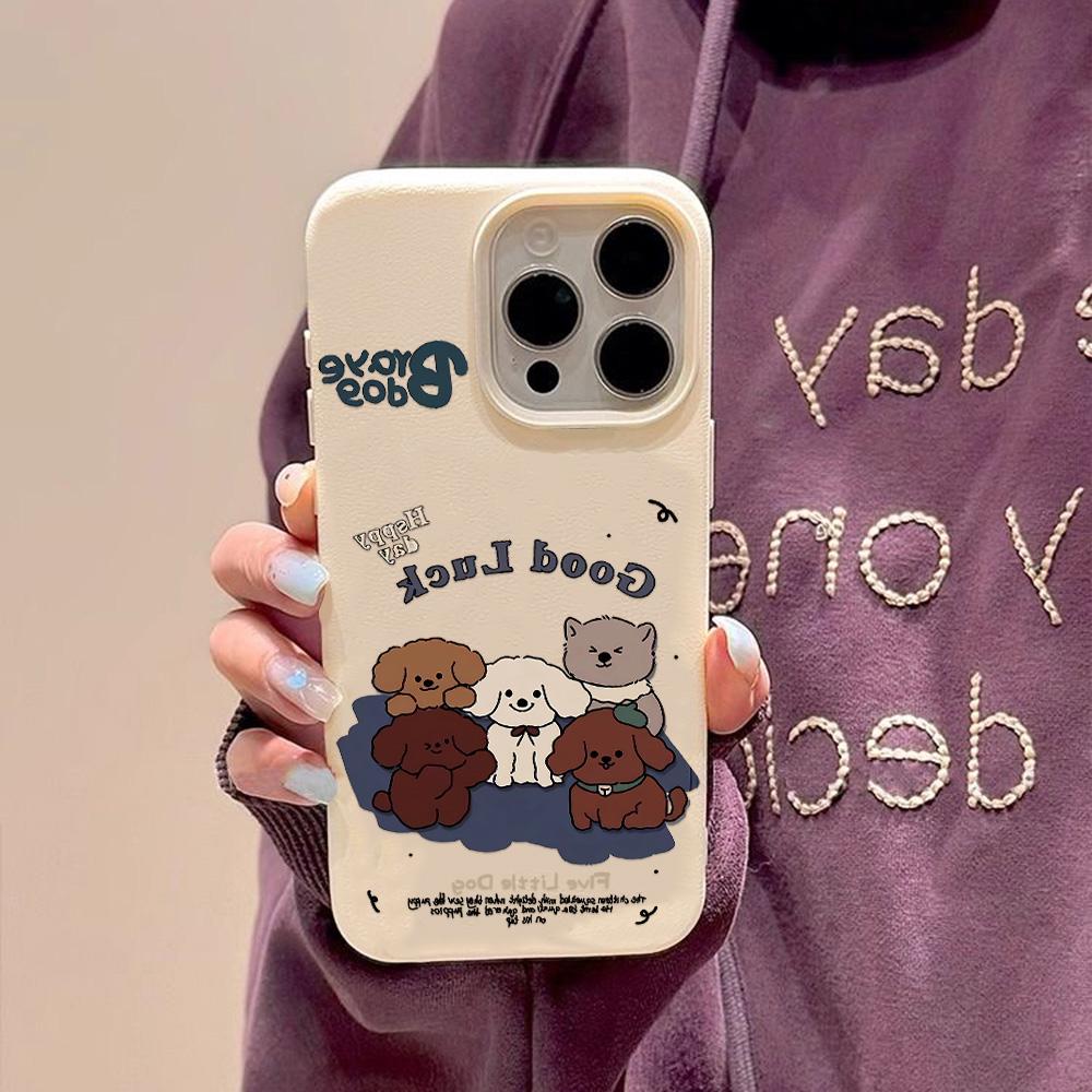 Phone Case for iPhone 11 13 XR XS Max Case iPhone 12 14 15 16 Pro Max 12 Pro 15 Plus Leather Painted Waterproof Drop-proof and Wear-resistant Cartoon