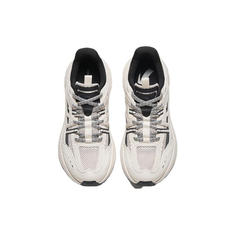 Anta AT955 Slip Resistant, Abrasion Resistant, Breathable Low Top Casual Running Shoes Women's Beige Black Sneakers 922345598-1