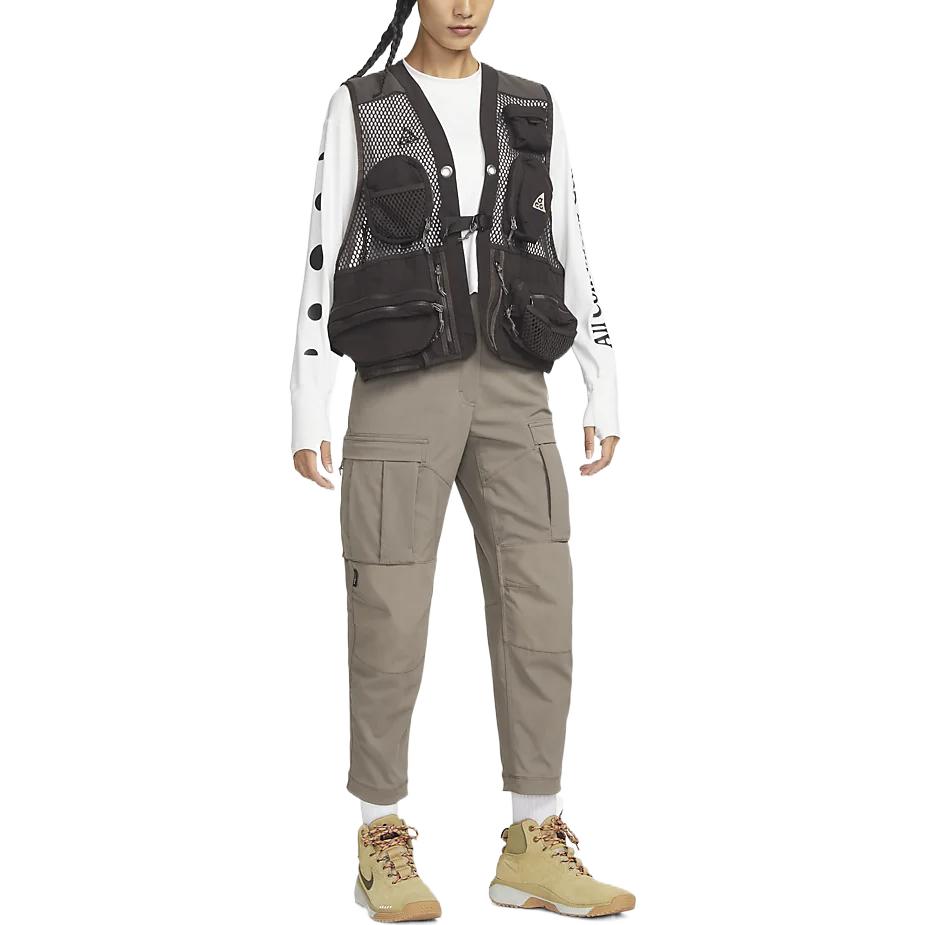 Nike FW22 Solid Color Cargo Pants Women Bottoms Khaki CV0618-040