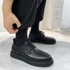 Leather Shoes Men'S Trend Versatile Handsome Shoes Casual Youth British Black Round Head Small Leather Shoes 86269-T