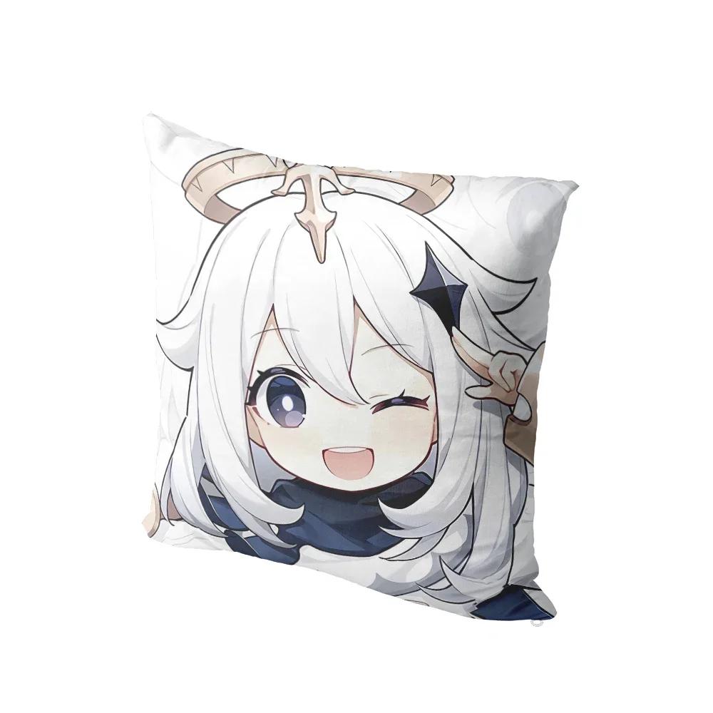 Tvådimensionella Genshin Kuddfodral Sovsal Soffa Sängkant Kuddfodral Tecknad Anime Dekor Tvåriktad Prydnadskudde