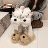 Women's Cute Cartoon Plush Slippers - Warm and Warm Countertop Cotton Winter Home Slippers Girls Sweet Thick Bottom Plush Casual Indoor Shoes