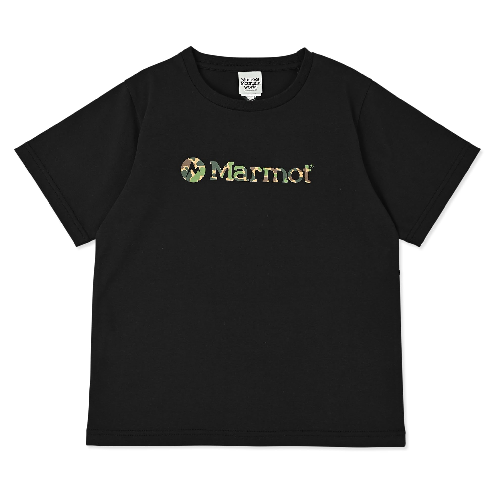 Футболки Marmot BLACK K s с камуфляжным логотипом чёрный