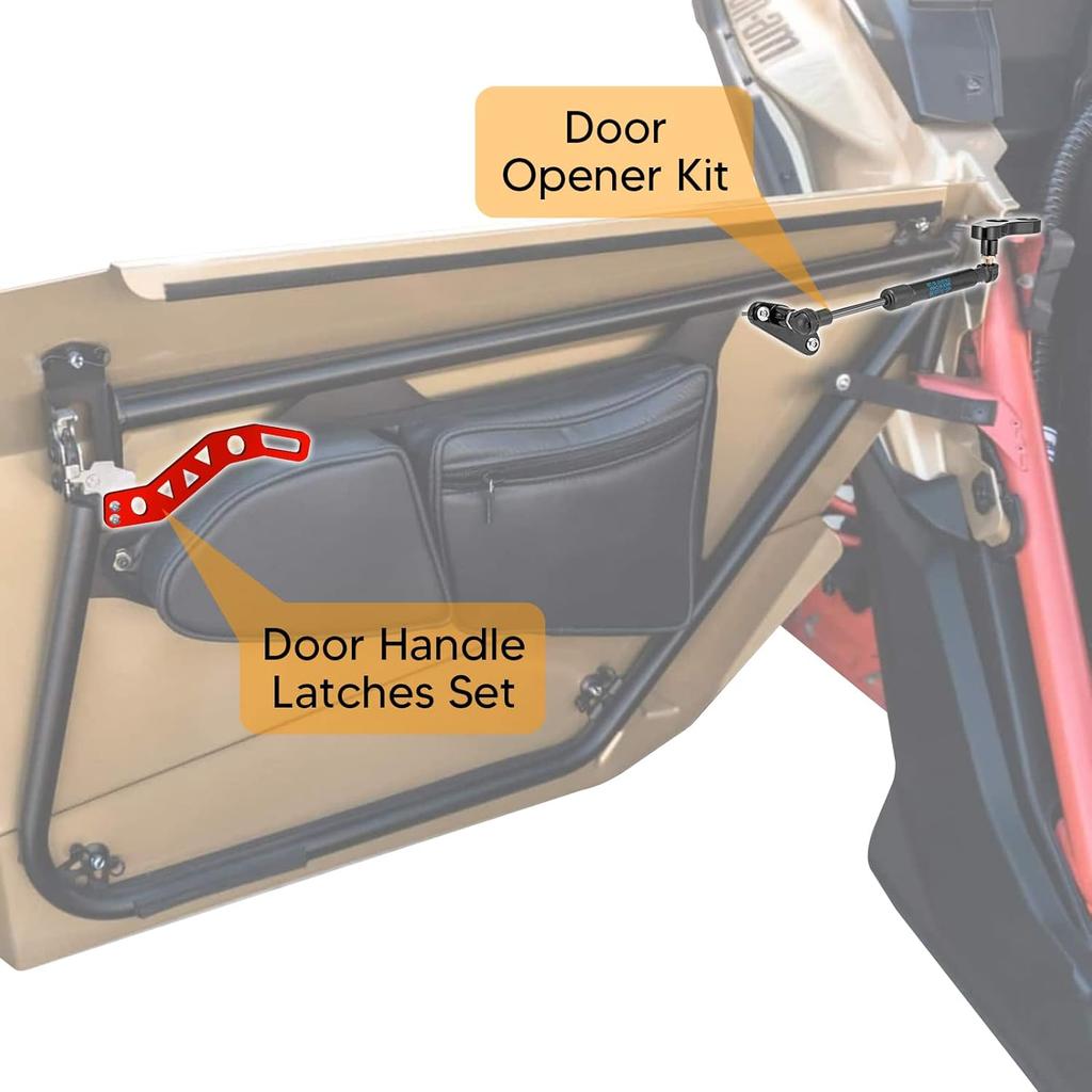 WSays X3 Door Handle Latches Kit Red Left & Right Compatible With Can Am Maverick X3 2017-2025 With Doors