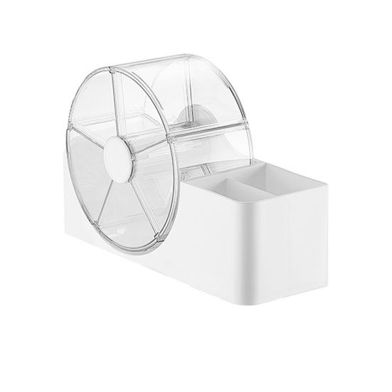 

Storage Rack with Clear Windmill Shape Organizer Large Capacity Cosmetics Organizer Dustproof Cosmetic Case for Bathroom Desktop S белый