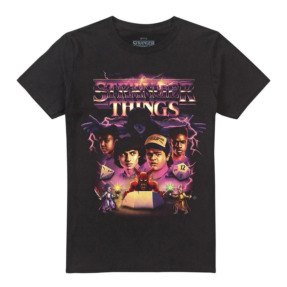Stranger Things Group Thunder Metal Band Unisex T-Shirt S-5XL, Black S