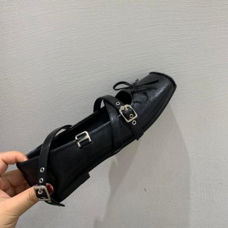 Fashion Women's Shallow Mouth Women Shoes Low Heels Female Footwear Bow-Knot Ballet Flats Fall Cross Summer Dress Butterfly Ballerinas