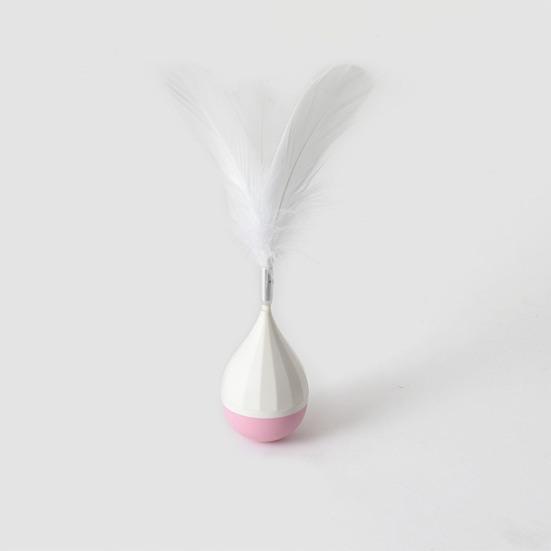 Roly-poly Cat Toy Soft Feather Bird Design Automatic Rebound Interactive Pet Toy Boredom Relief Cat Exercise Toy