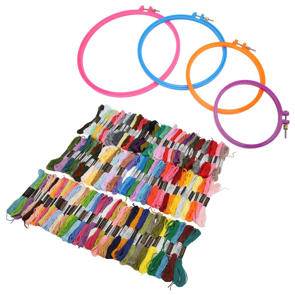 Embroidery Kit Round Plastic Silk Embroidery Circle Sheds Embroidery Thread DIY Embroidery Tools