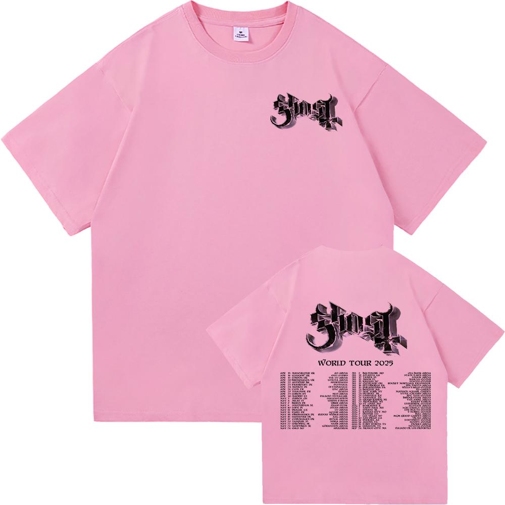 GHOST SKELETÁ Světové turné 2025 Módní pánské estetické vintage hip hopové tričko Unisex Satanizovaná ležérní bavlněná trička