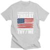 Custom I Identify As A Threat My Pronouns Are Try Me T Shirt for Men Pure Cotton Tees Short Sleeves Tshirt Slim Fit Clothing