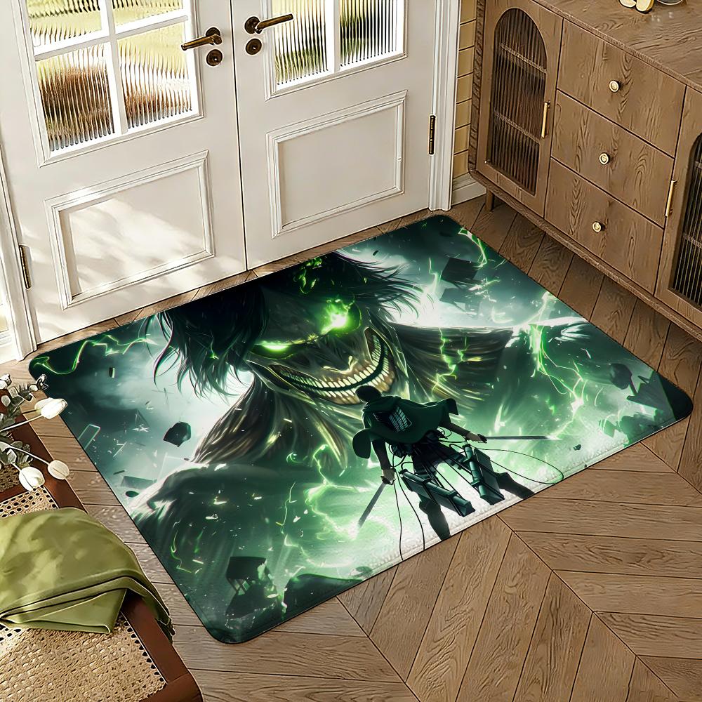 Attack-on-Titans Anime Floor Mat Soft Thickened Absorbent Non-Slip Bedroom Living Room Door Mat Home Decor Flannel Rugs