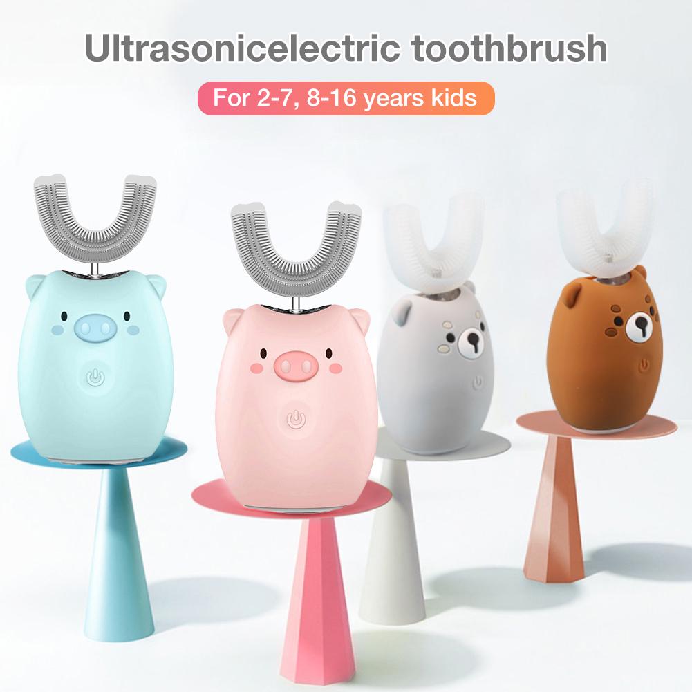 Children's Electric Toothbrush Cartoon Blu-ray Whitening Teeth Brush Rechargeable Waterproof Sound W