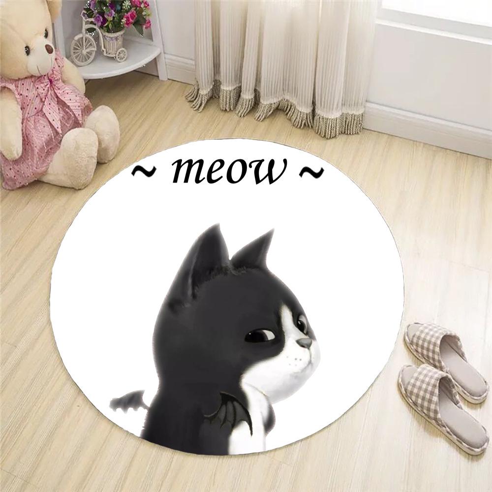 

Напольный коврик с изображением головы животного, круглый коврик для домашних животных, милый ковер для спальни, гостиной, корейский стиль, коврик для стула, детские ковры Diameter 60cm