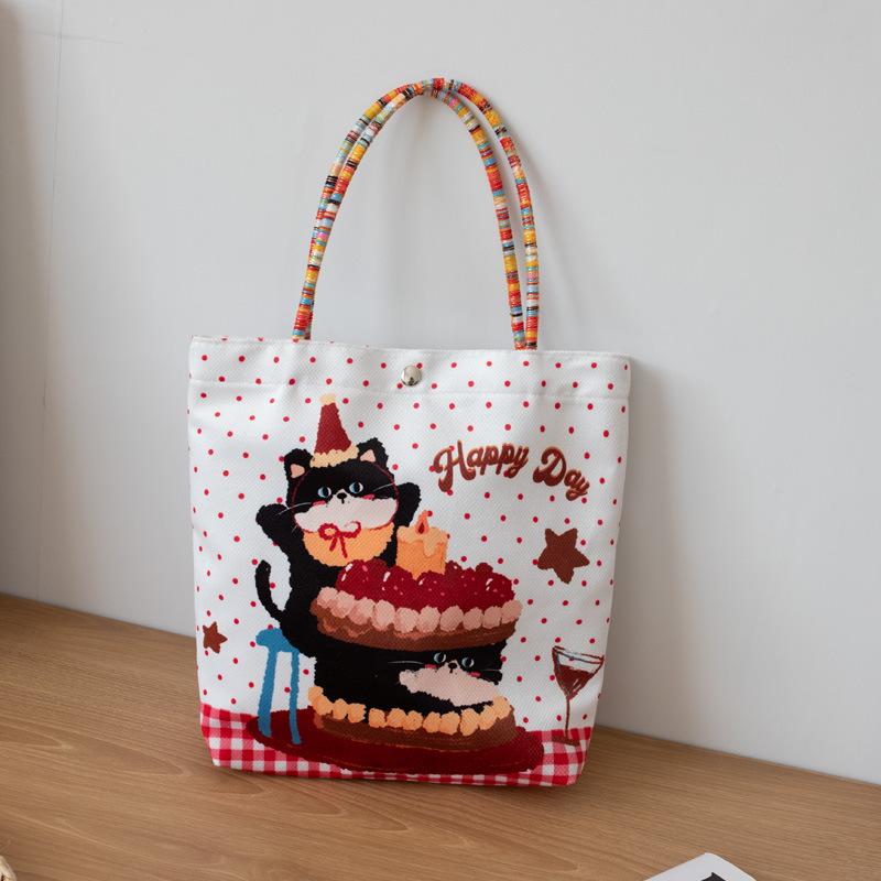 Korean Style Cartoon Cell Phone & Lunch Bag for Women - Versatile Handheld Handbag for Work & Commute