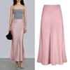 Women High Waisted Skirt Elegant Silky Texture Maxi Skirt for Women High Waist Fishtail Style Smooth Satin Fabric for Spring