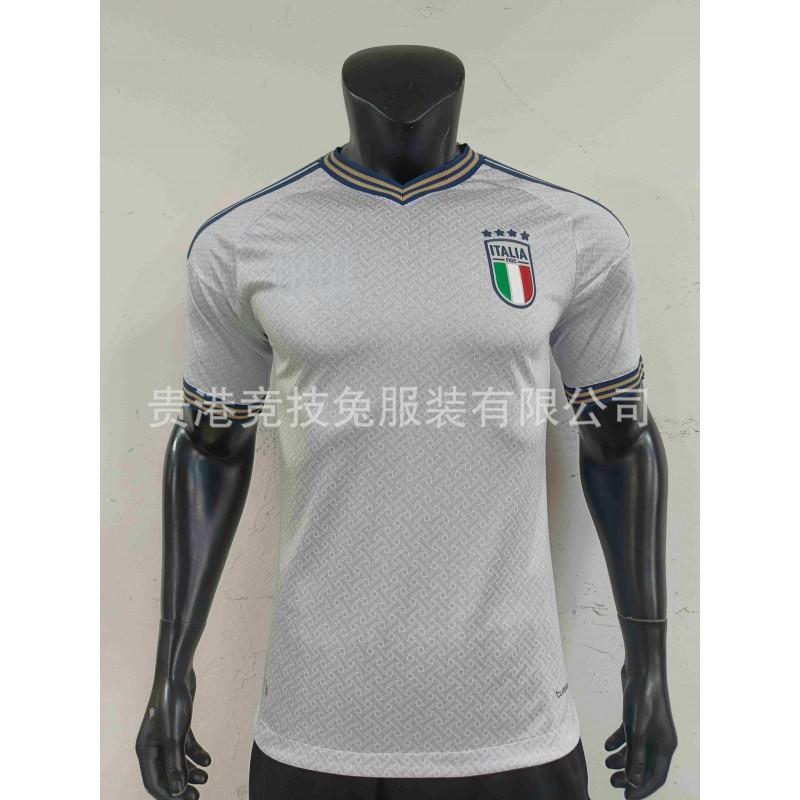 2425 Italy Home Thai Jersey Blue Background Olive Pattern Chiesa Short-sleeved Ice-sensitive Quick-drying