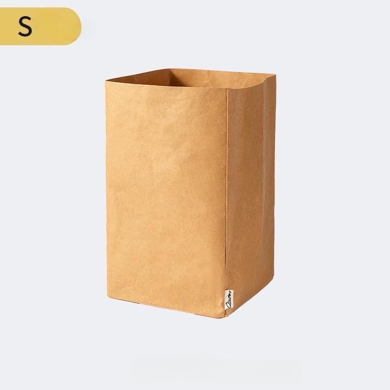 

High-Quality Washable Kraft Paper Storage Bag-Classic Beige,Collapsible Organizer for Makeup Brushes,Cosmetics,Kitchen Essential
