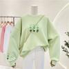 Autumn Sweater Women's Thin Loose Bf Lazy Wind Top Versatile No Hat Embroidered Jacket