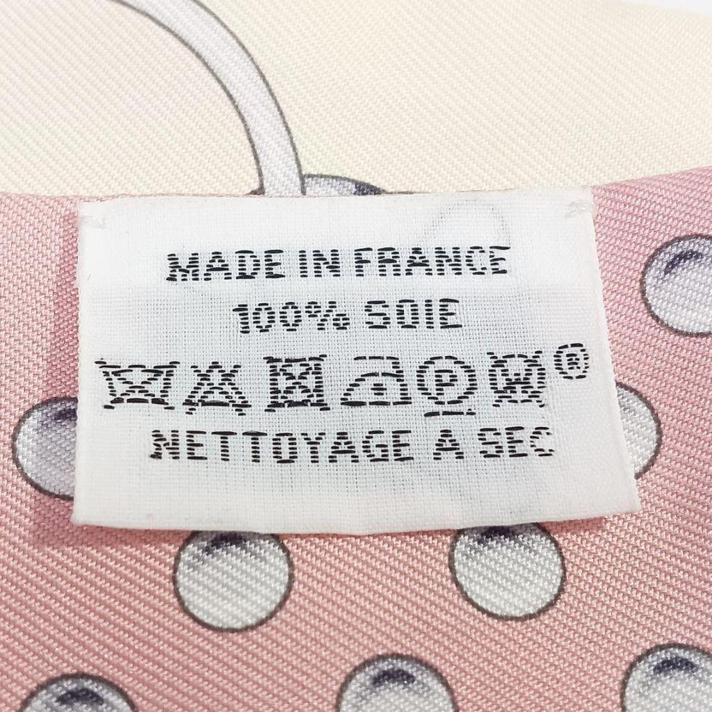 Used Hermes Twilly Grand Tralala Pink Silk Scarf Ribbon Scarf