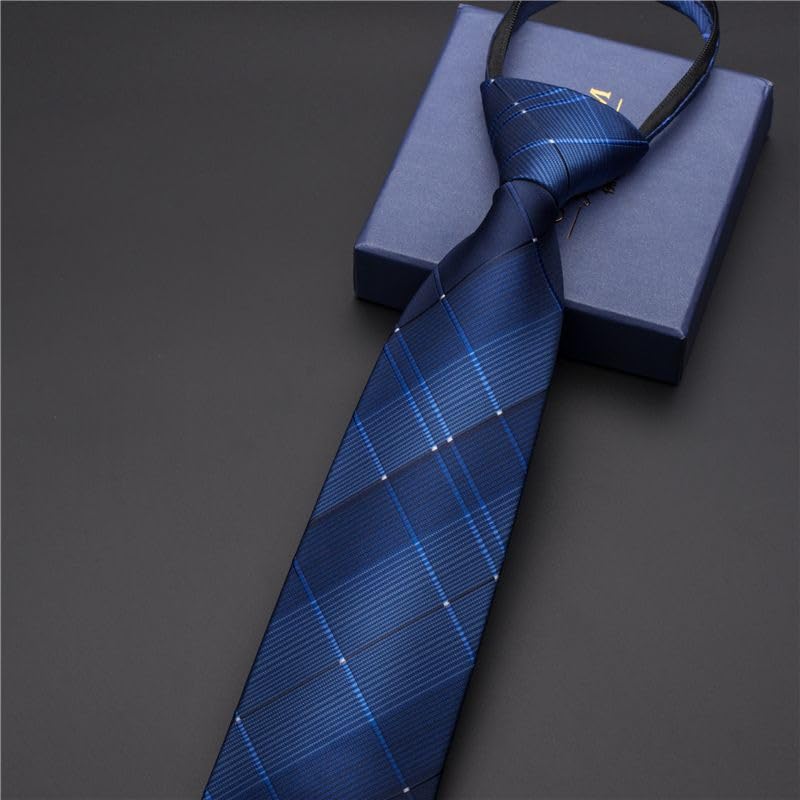 [NASEBEMU] Men's One-Touch Necktie, 3-Second Attachment, No Tying Required, Zipper Closure, Suitable for Entrance Ceremonies, Coming-of-Age