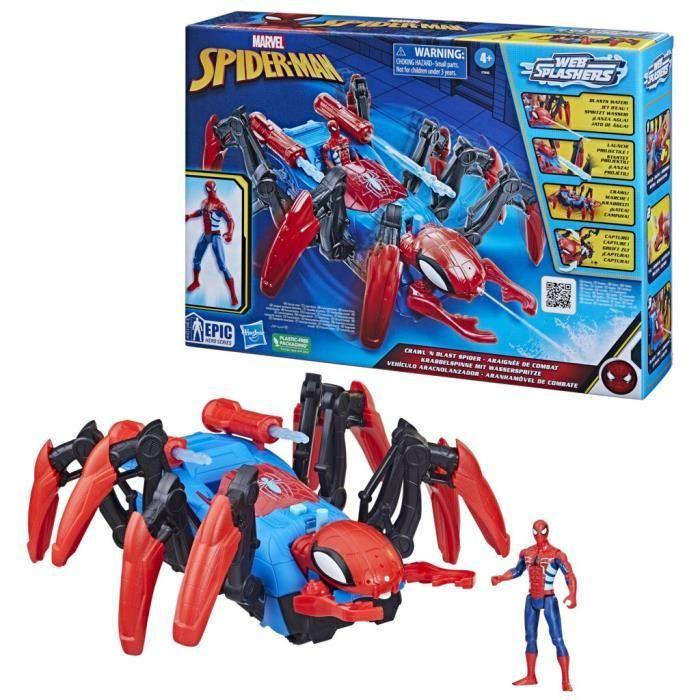 Figurine Spider-Man Véhicule Araignée de combat - Lance de l'eau et des projectiles - Dès 4 ans - HASBRO, Marvel