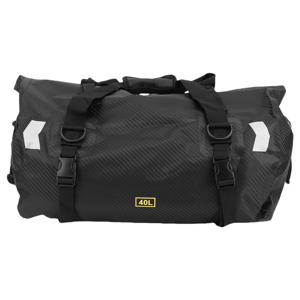 Motorcycle Rear Seat Bag, Reflective Tail Bag with Large Storage Space, Water Resistant Motorcycle Luggage Pack for