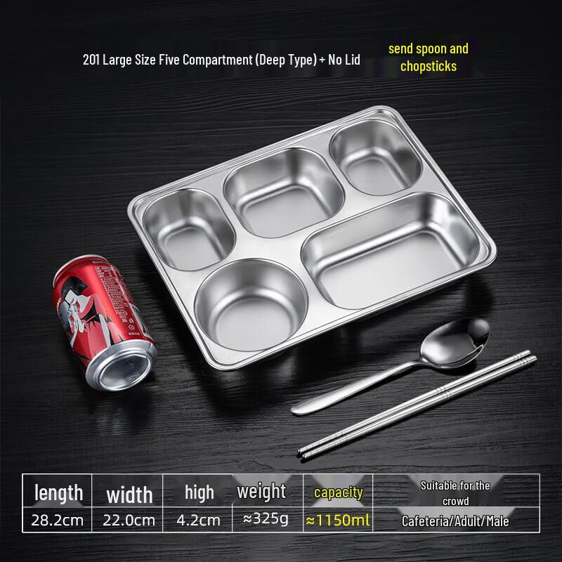 Food-Grade Stainless Steel Divided Meal Tray