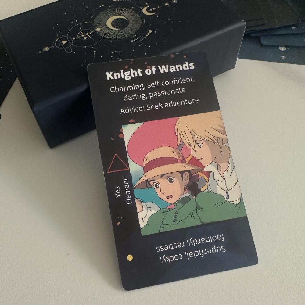 12*7cm H.ER Tarot Japanese Anime Themed 78 Pcs Cards Based On Howl's Moving Castle Ghibli Style Positive and Negative Keywords