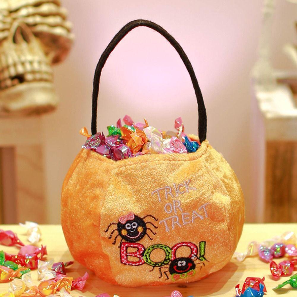 Gifts Pouch Trick or Treat Bag Non-woven Pumpkin Bag Funny Halloween Candy Drawstring Bag  Children