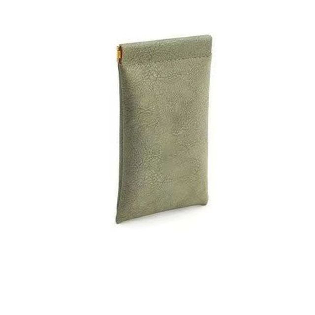 Unisex PU Leather Sunglasses Case Automatic Closing Waterproof Anti-Scratch Portable Eyewear Storage Pouch Protective Cover зелёный