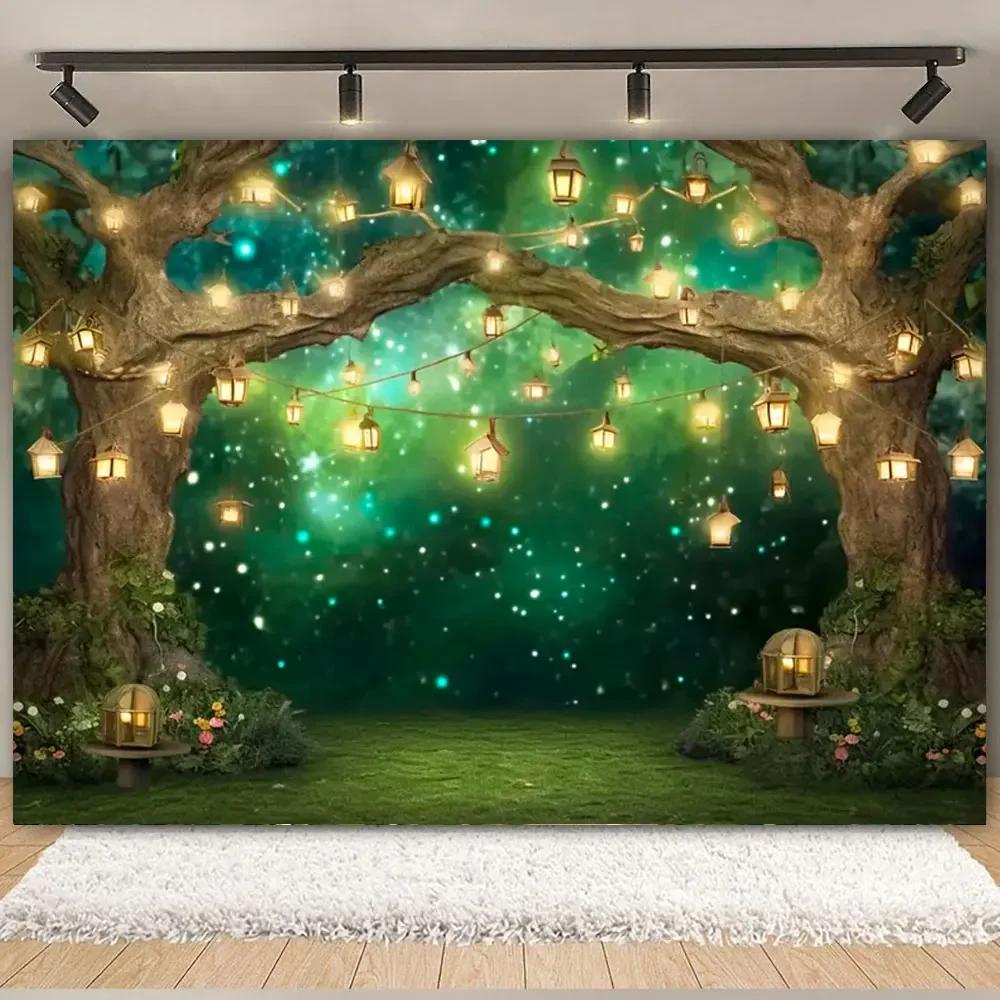 Fairy Tale Enchanted Forest Backdrop Photography Wonderland Dreamy Jungle Mushroom Baby Birthday Party Backgrounds Decor Prop