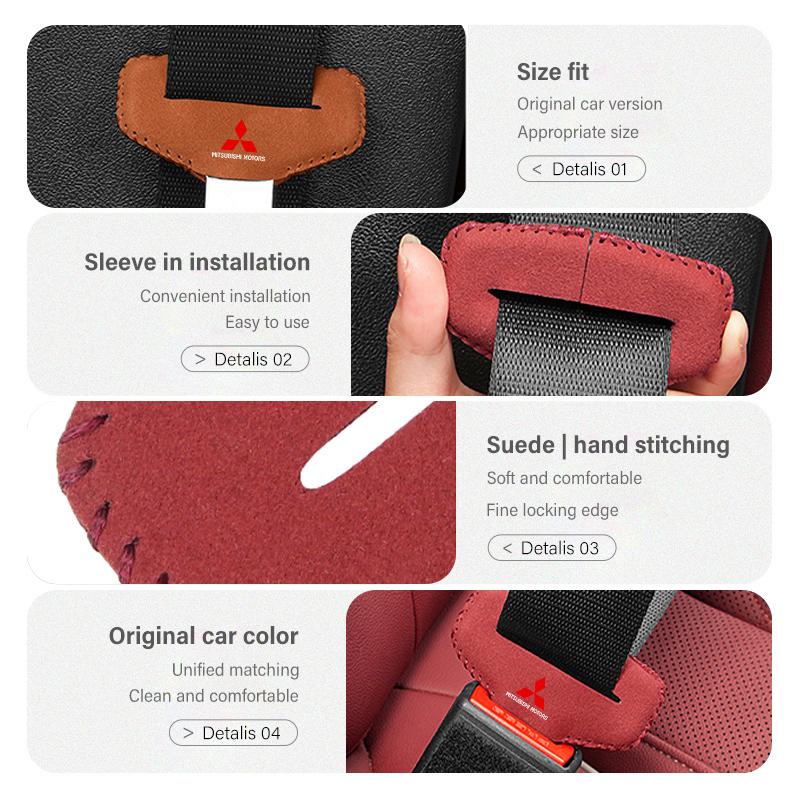 Car Seat Belt Buckle Protective Cover Safety Belt Plug Clip Case Accessories For Mitsubishi Outlander Lancer L200 ASX Pajero
