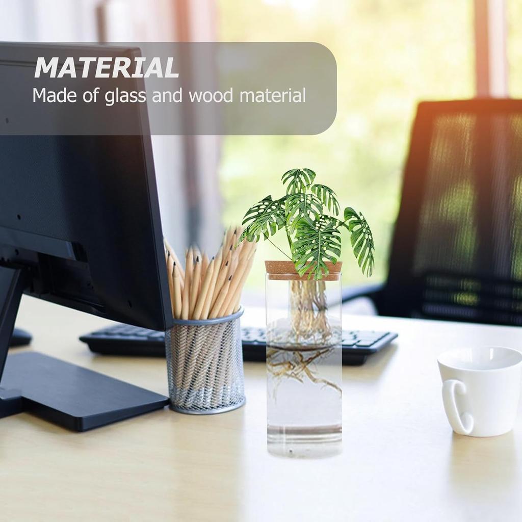 Hydroponic Plant Bottle, 8.21x3.34in Plant Vase Micro Landscape Bottle, Hydroponic Vase Plant Empty Glass Bottle, Water Flower Pot Container with