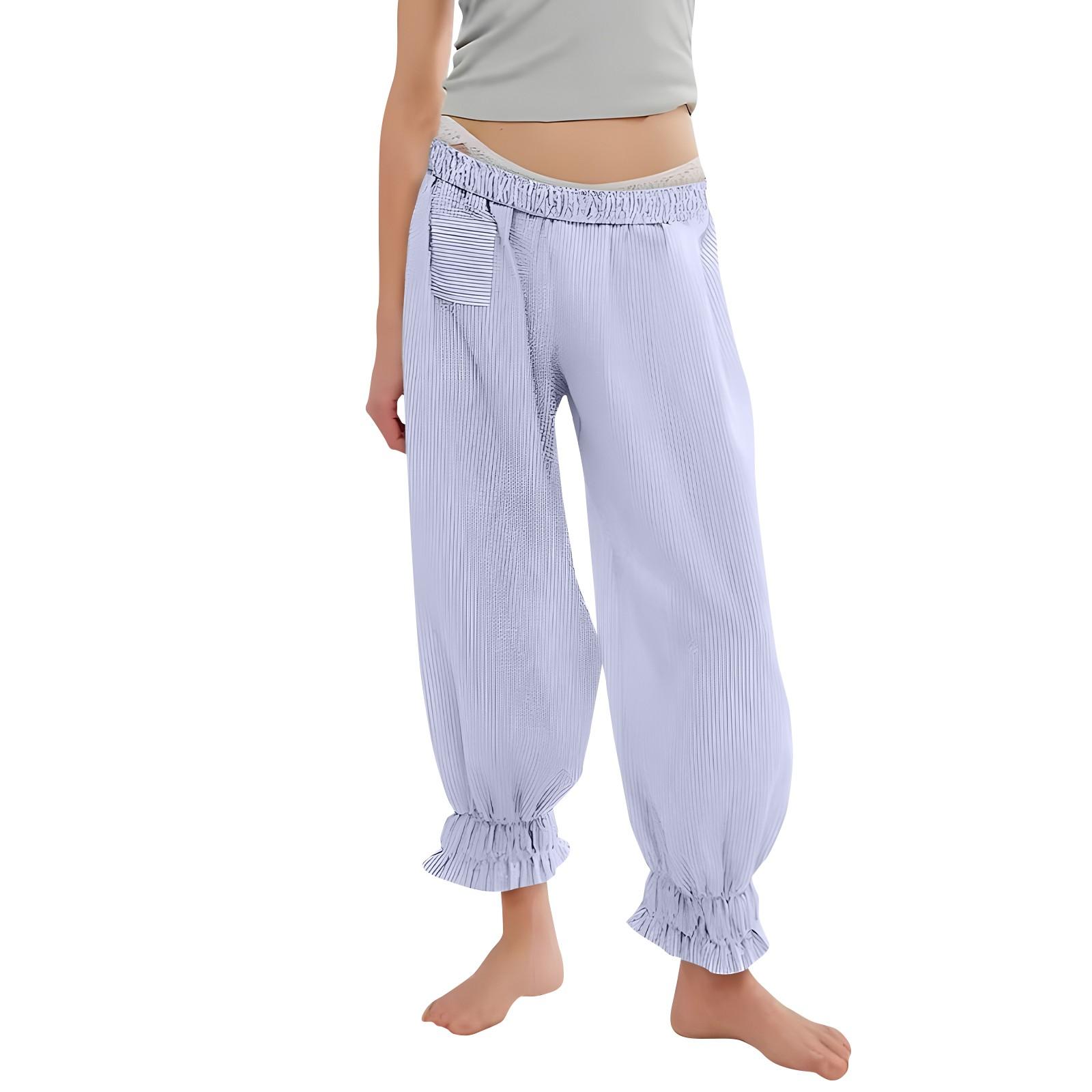 

Женские модные и универсальные прямые повседневные брюки Женские эластичные свободные расклешенные брюки L синий