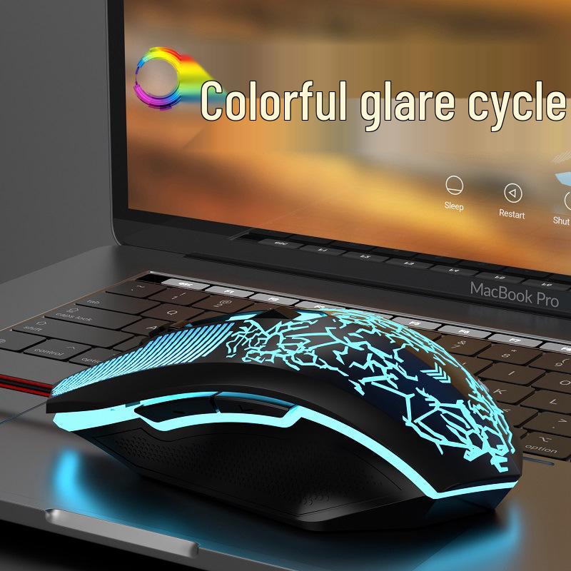 Wrangler USB Kabelgebundene Gaming-Maus mit bunten Atemlichtern für E-Sport- und Bürogebrauch - Kompatibel mit Desktop und Laptop.