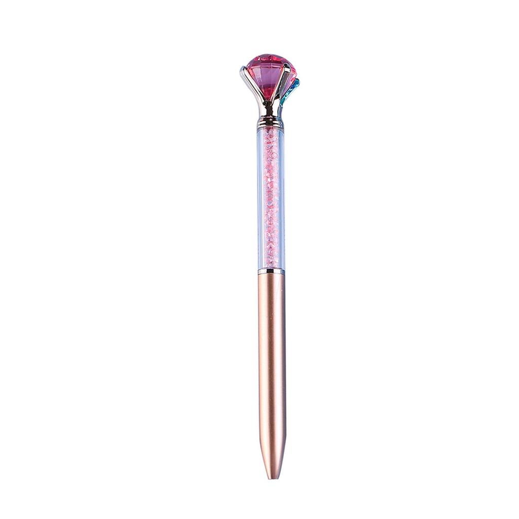 Imitation Metal Crystal Gem Glitter Pen with Large Diamond Bead