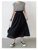 Women Summer High Waist Loose Patchwork Bud Dress Japanese Style Flowy Comfortable Dress Lightweight High Recognition Elegant Flattering Chic Dress