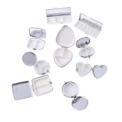 1/2/3Grid Metal Pill Box Medicine Organizer Container Medicine Case Pill Candy Box Round Rectangular Tablet Pill Box Container