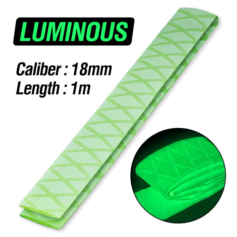 

Luminous Tubing Fluorescent Fishing Rod Sleeve 2:1 1M Anti Slip Heat Shrink Tube Waterproof Insulated Wrap Handle Protect A1 18mm