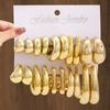 Foreign Trade Hot-selling Explosion Geometric Shape Water Drop Earrings Set CCB Exaggerated Earrings Elegant and Versatile