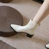 5083-3 autumn and winter fashionable pointed cowboy boots, design sense V-mouth soft leather thin Martin boots thick sole