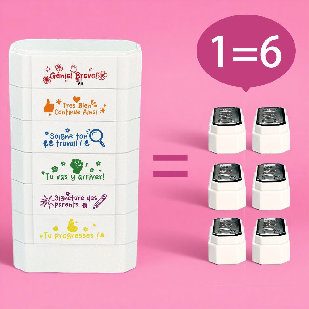 6-in-1 Teacher's Multi-Layer Stamp: Building Blocks, Scoring, Weather, Drinking Water, Encouragement