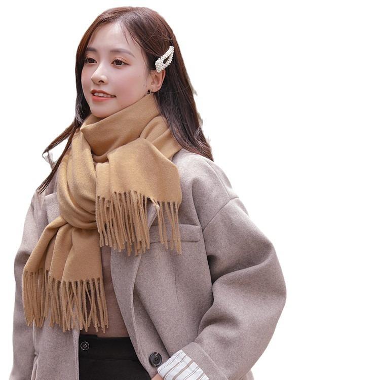 Autumn and Winter Scarf Shawl High end Versatile Solid Color Scarf for Women Autumn and Winter Warm New Imitation Cashmere Scarf