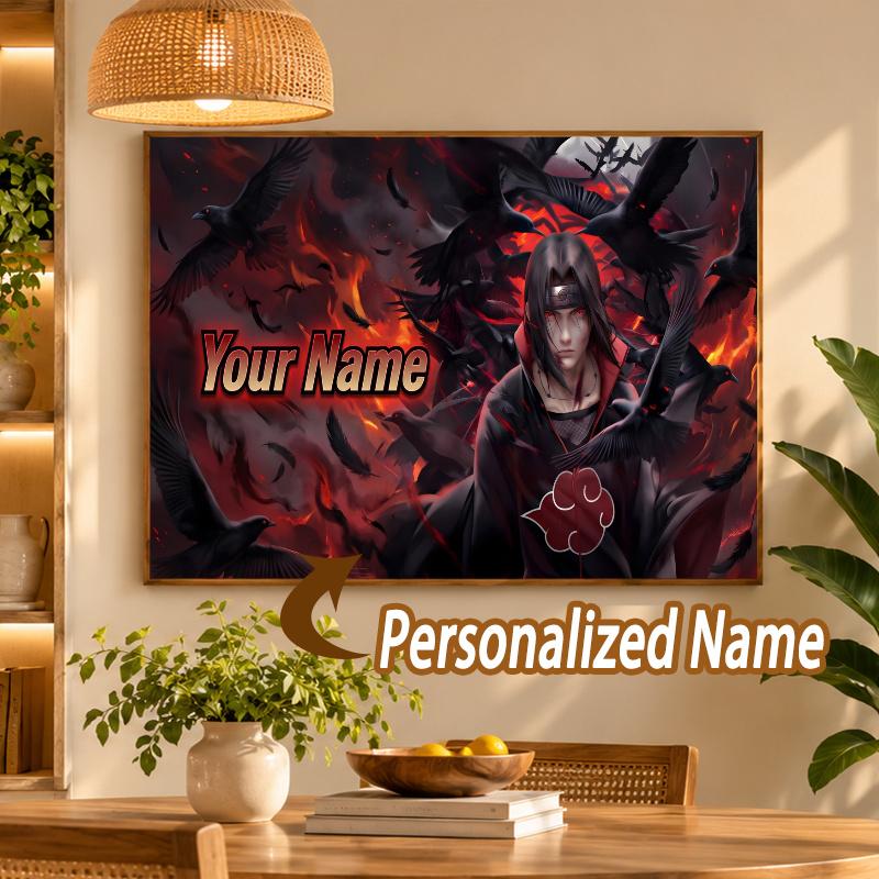 Itachi Uchiha Custom Name Diamond Painting Personalized 5D Full Drill DIY Diamond Art Home Decor