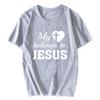 Summer Printed Jesus Saved My Life T Shirts I Belong To Jesus Tshirts Cotton Short Sleeve Christ Religion Christian Faith Tops