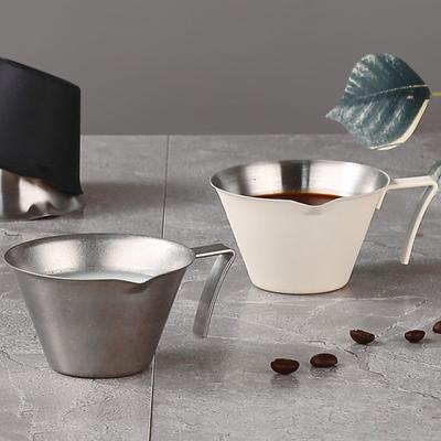 100 ml Espresso-Extraktionsbecher, Extraktionsbecher aus Edelstahl 304 mit Führungsauslauf, praktischer Unzenbecher, Küchen- und Café-Zubehör