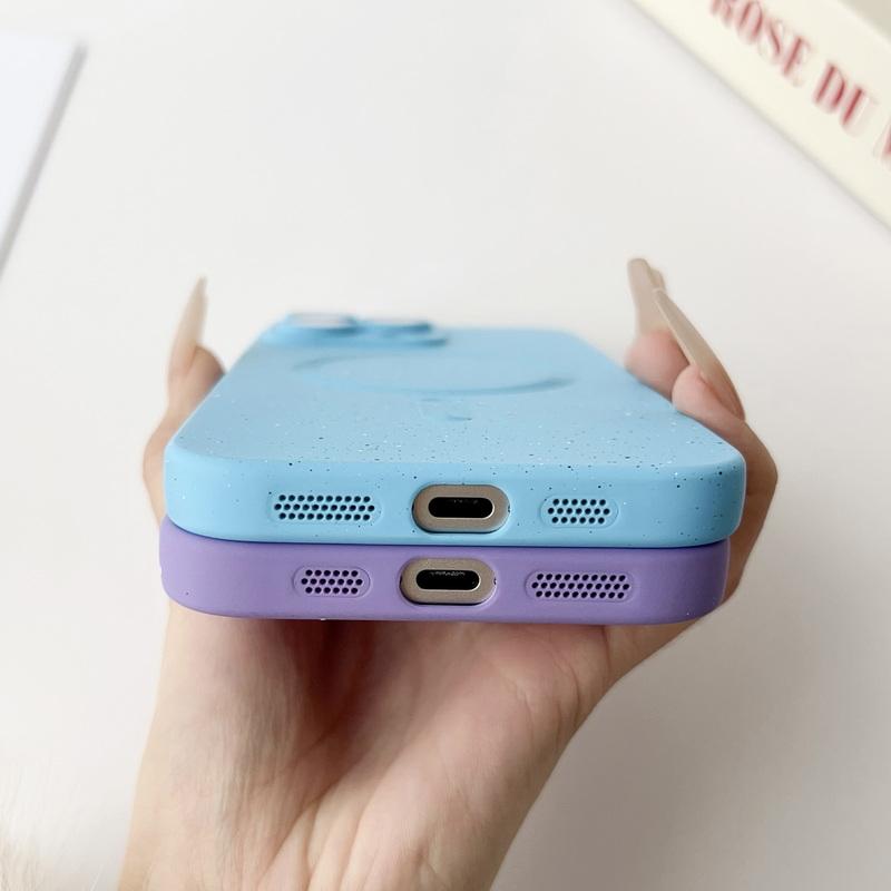 Dot Print Slim Magnetic Phone Case For iPhone 16 Pro Max 15 Plus 14 Pro 13 12 11 for Magsafe Matte Shockproof Lens Film Protection Soft TPU Back Cover