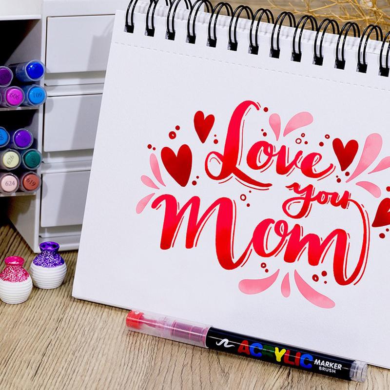 

Direct Liquid Acrylic Marker Pen Paint Brush Pen Painting Stone Ceramic Glas Wood Canvas Making Drawing Graffiti Coloring Pen фіолетовий