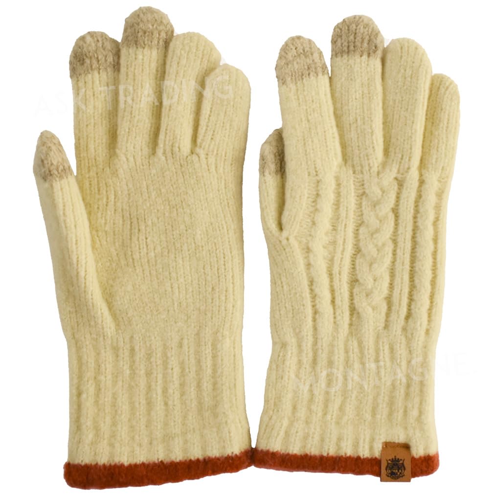 

Touchscreen Made in Smartphone Gift [MONTAGNE.] Gloves, Japan, Unisex, Compatible, Winter, Warm, Touchscreen, Fluffy, Popular, Cute, (01 Ivory)